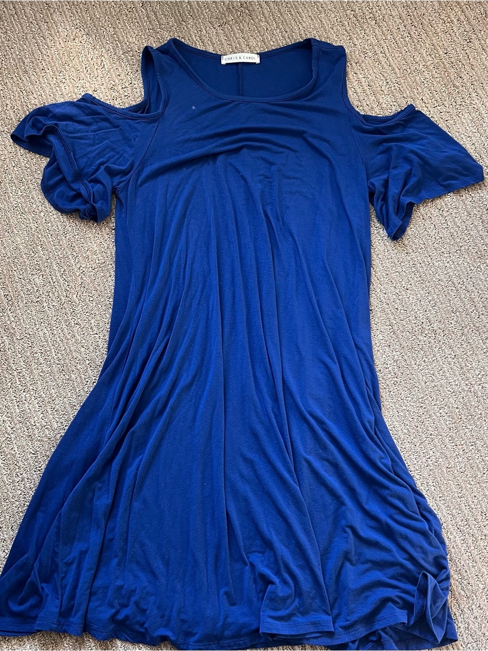 Royal Blue Cold-Shoulder Mini Dress